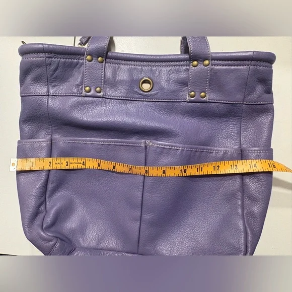 LEVENGER ST. TROPEZ DOUBLE POCKETS TWO WAY CROSSBODY BLUEish/  purple Tote EUC - Picture 3 of 14